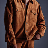 "Dolby" Synth Suede Jacket (Brown)