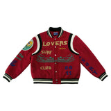 "Lovers" Surf Club Varsity Letterman Jacket (True Red)