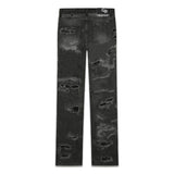 "Deteriorate" Grayscale Patched Boro Denim (Dirty Black)