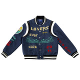 "Lovers" Surf Club Varsity Letterman Jacket (True Blue)