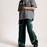 "Twain" Checkered Pleat Trouser (Green)