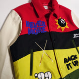"House Party" Collared Varsity Jacket (Red)