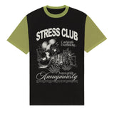 "Stress" Club Ringer Tee (Black/Lime/White)